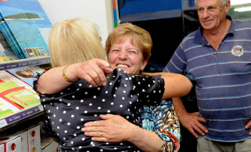 Eileen Findlay and Lesley Sutcliffe embrace after 40 years of being apart. The friends found each other on Facebook last year and have picked up where they left off when Lesley travelled to Gympie to see her schoolmate recently. Eileen Findlay and Lesley Sutcliffe embrace after 40 years of being apart. The friends found each other on Facebook last year and have picked up where they left off when Lesley travelled to Gympie to see her schoolmate recently.